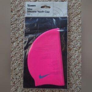 Nike Silicone Youth Swim Cap in pink for ages 8-14